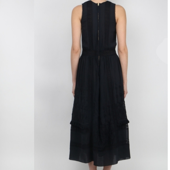 Ulla Johnson 'Alice' New long Midnight Blue Silk Dress - Picture 4 of 15